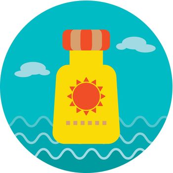 Sunscreen icon. Summer. Vacation