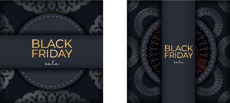 Navy Blue Friday Sale Promotional Promotion Template With Luxurious Ornament