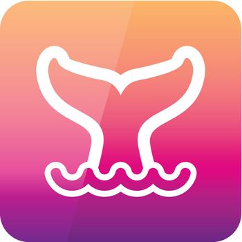 Whale tail outline icon. Summer. Vacation