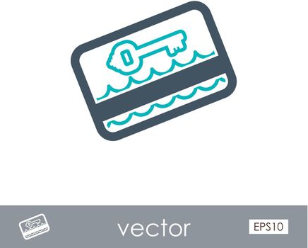 Electronic keycard outline icon. Summer. Vacation