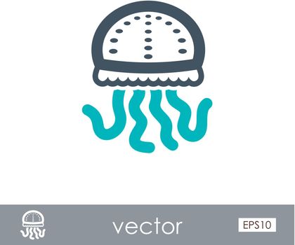 Jellyfish outline icon. Summer. Vacation