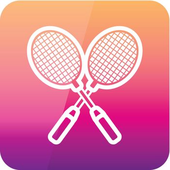 Badminton Racket outline icon. Summer. Vacation