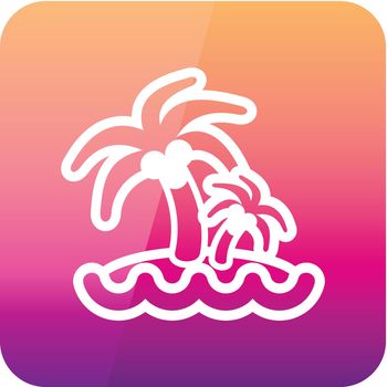 Island with palm trees icon. Summer. Vacation