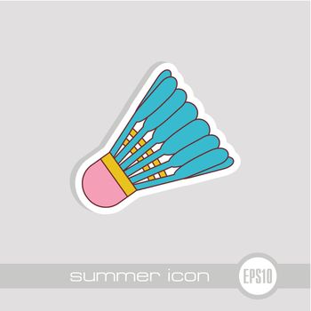Shuttlecock badminton sport icon. Summer. Vacation