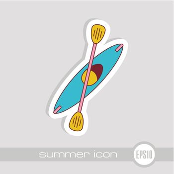Kayak icon. Canoe vector. Summer. Vacation
