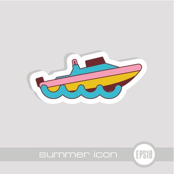 Speed boat icon. Summer. Vacation