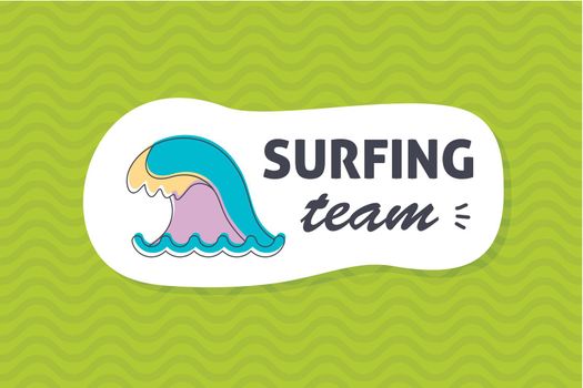 Summer poster card. Surfing team