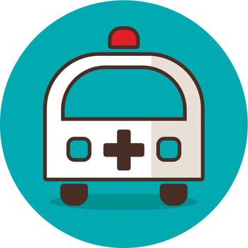 Ambulance flat icon. Medical vector