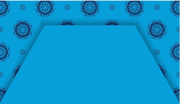 Baner in blue with mandala ornament and place under your text