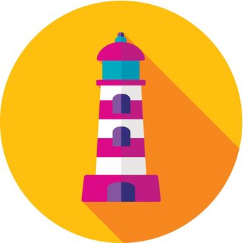 Lighthouse flat icon with long shadow