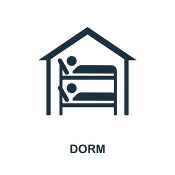 Dorm icon. Monochrome sign from university collection. Creative Dorm icon illustration for web design, infographics and more