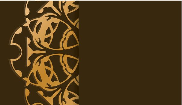 Brown banner with luxurious gold ornaments and place for your text