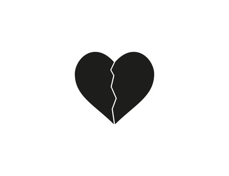 Broken heart icon. Vector illustration. Flat design.