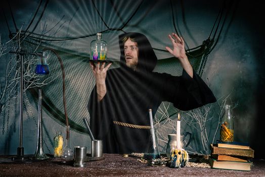 The sorcerer conducts a ritual to receive the elixir of eternal youth. Halloween