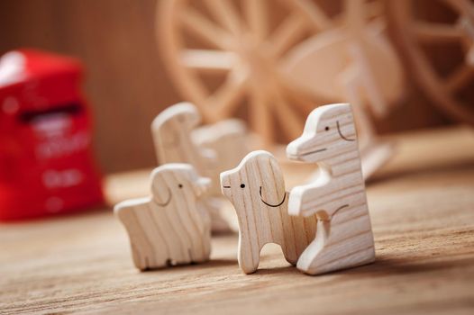 wooden toy animals