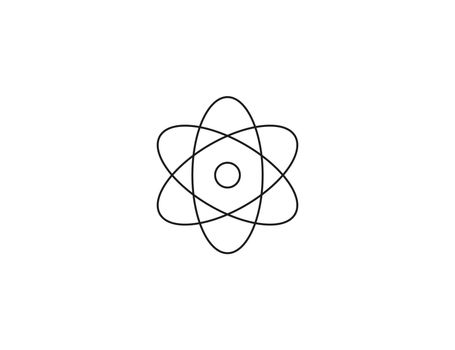 Atom, science, molecule, nucleus icon. Vector illustration. Flat design.