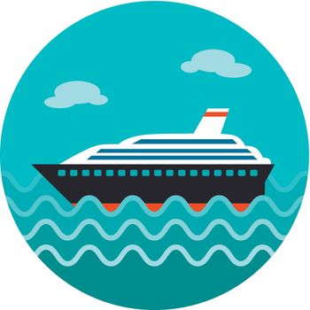 Cruise transatlantic liner ship icon. Vacation