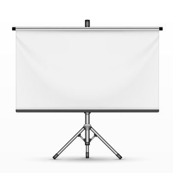 Realistic Empty Projection Screen Or Presentation Board