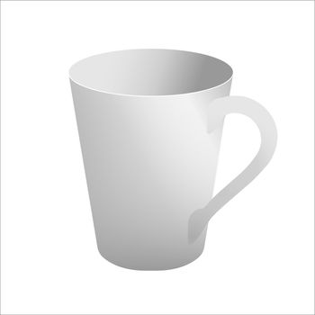 White mug realistic vector template. Isolated object