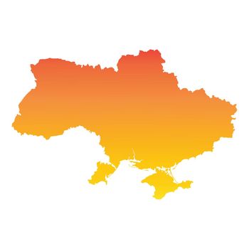 Ukraine map. Colorful orange vector illustration