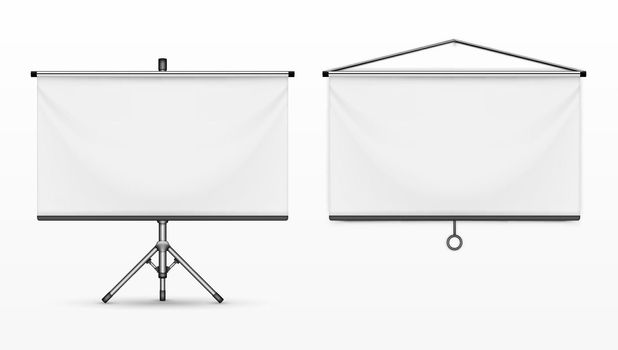 Realistic Empty Projection Screen Or Presentation Board