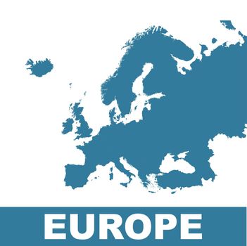 Europe map. Flat vector