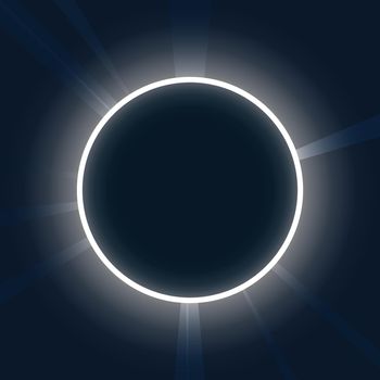 Abstract background. Neon round. Eclipse with rays vector illustration.