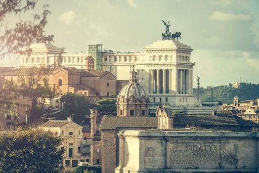 View of the Roman Forum in Rome