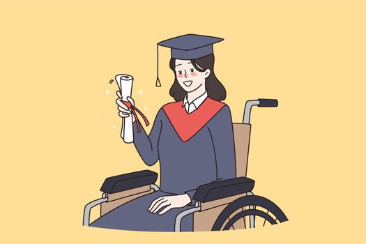 Disabled bachelor, inclusive education concept