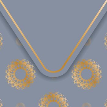 Brochure in gray with luxurious gold ornaments for your brand.