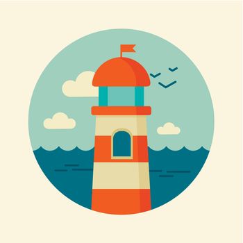 Lighthouse vector icon. Marine, Sea