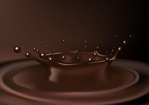 Realistic Hot Chocolate Splash Liquid
