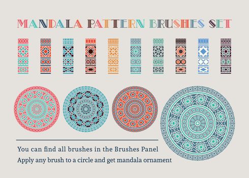 Vector Mandala Brushes Set