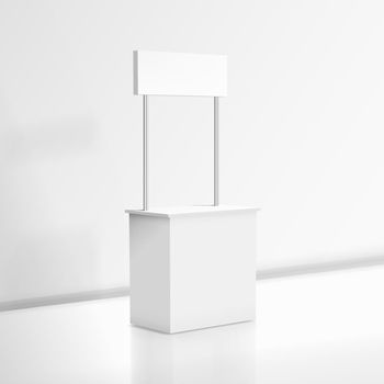 3D Realistic Blank White Promo Stand