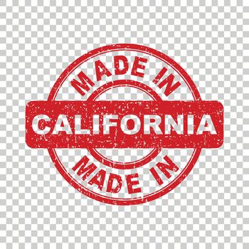 Made in California red stamp. Vector illustration on isolated background