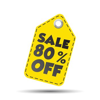 Sale 80% off hang tag. Vector illustration