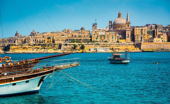 View of Marsamxett Harbour and Valletta