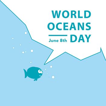 World Oceans Day Vector Background