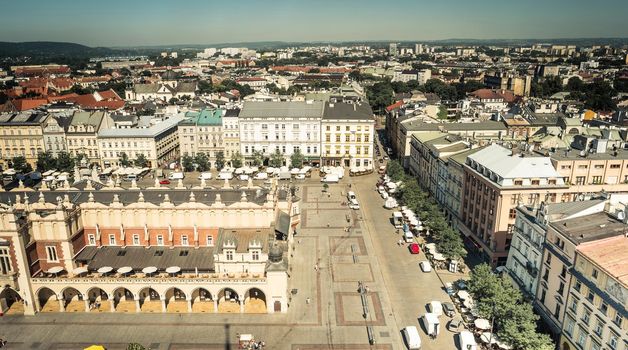 view on central square of Krakow