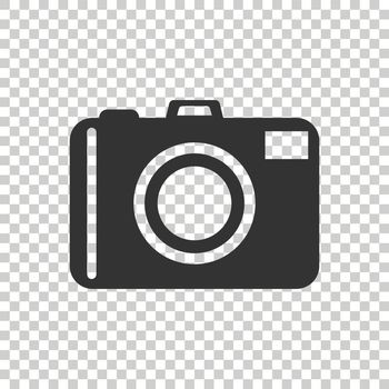 Camera icon on isolated background. Flat vector illustration.