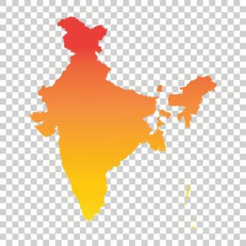 India map. Colorful orange vector illustration