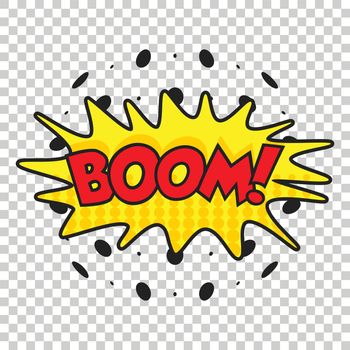Boom comic sound effects. Sound bubble speech with word and comic cartoon expression sounds vector illustration.
