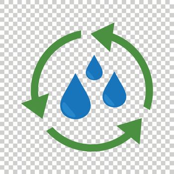 Water cycle icon. Flat vector illustration