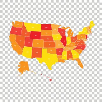 USA map with federal states. Vector illustration United states of America.
