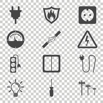 Electricity icon. Vector illustration in flat style on isolated background