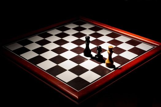 chessboard in the dark. pat white king