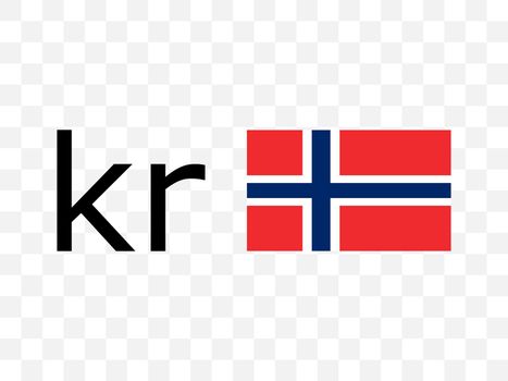 Norwegian krone, flag icon. Vector illustration, flat design