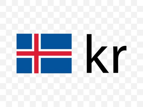 Icelandic krona, flag icon. Vector illustration, flat design