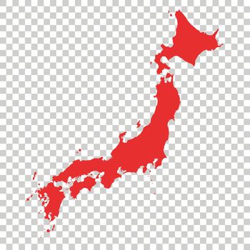 Japan Vector Map on isolated background