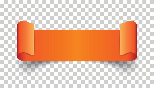 Empty ribbon vector icon. Blank sticker label on isolated background.